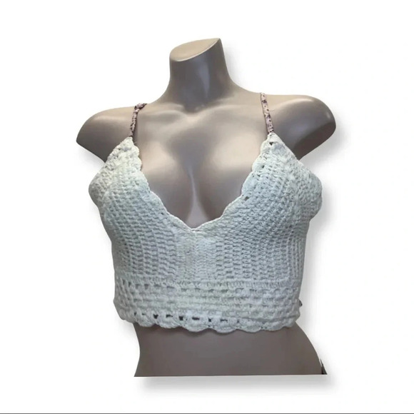 Knitted & Floral Tie Top Hint of Blush NWT - Picture 1 of 3